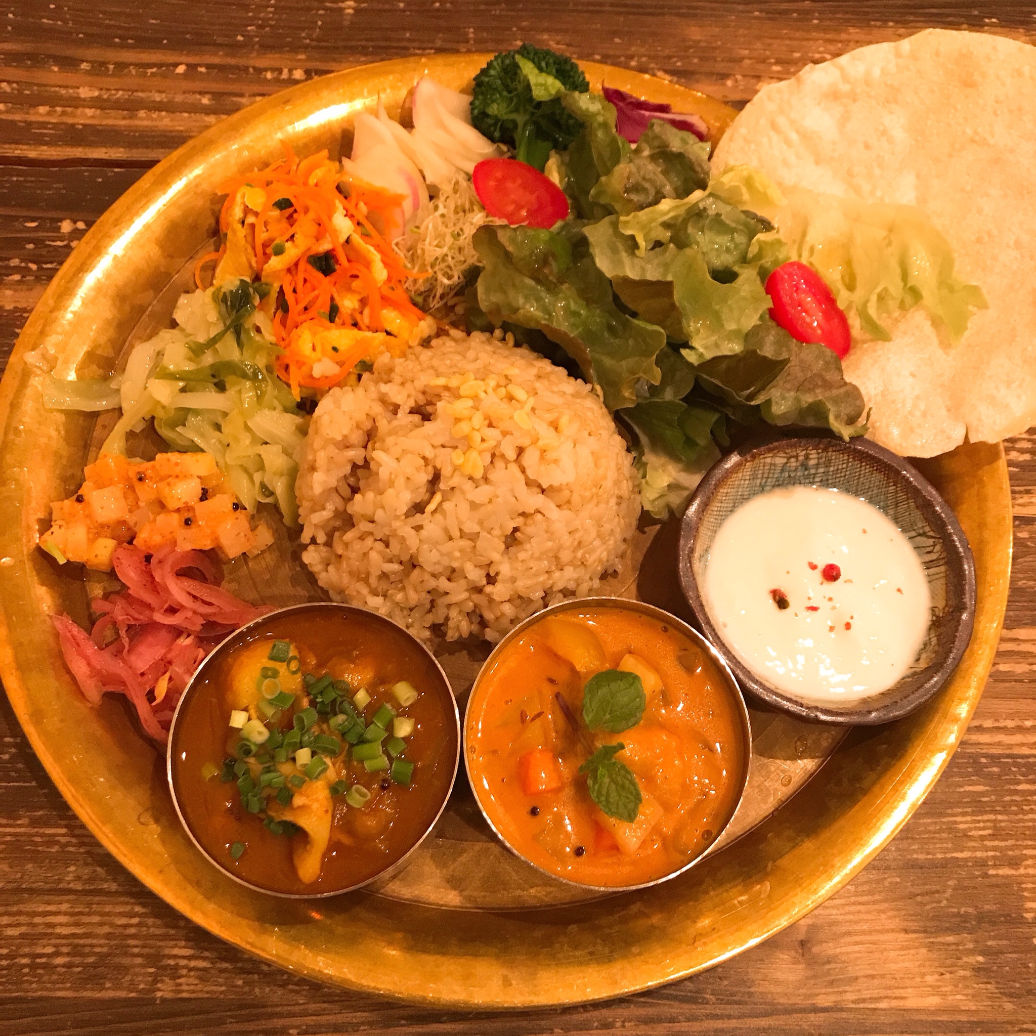 メウノータ、カレー、米、野菜